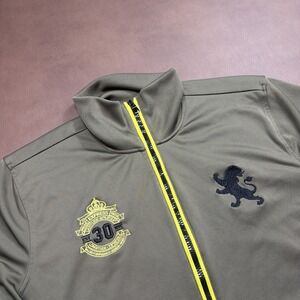 Vintage Y2K Express Men's Jacket Track Warm Up Lions Crest Logo XL Green 00s VTG